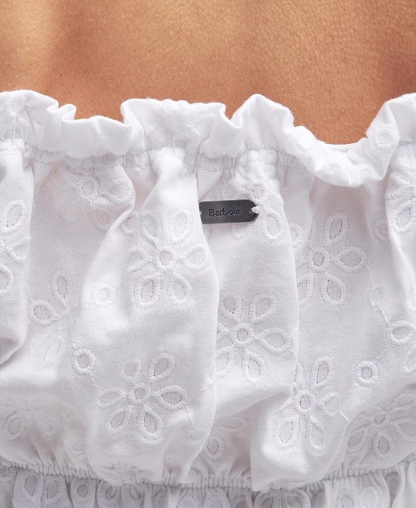 Barbour Nicola Off-the-shoulder Top ασπρα | BABO89497