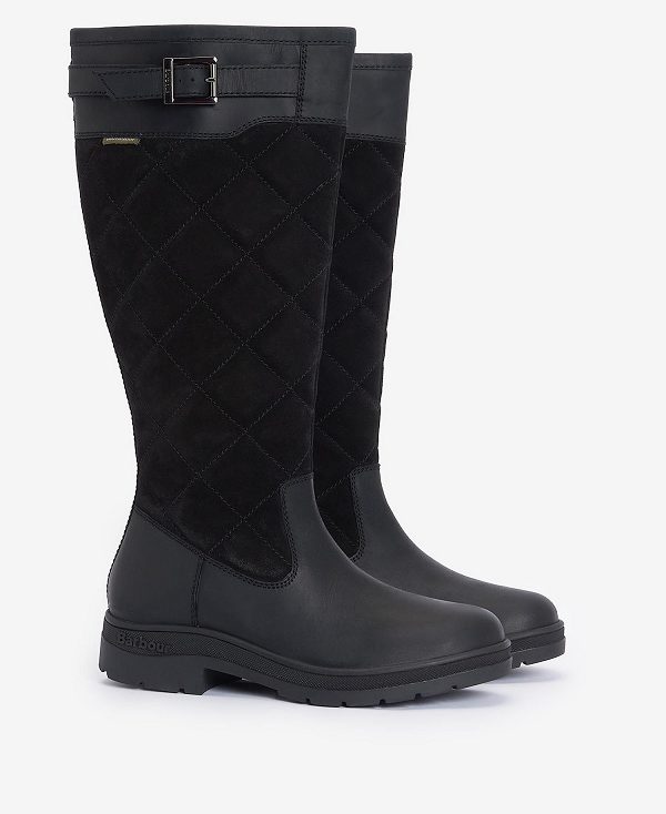 Barbour Oak Knee-high Boots μαυρα | BABO89882