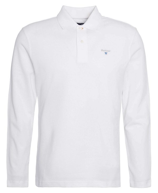 Barbour Original Sports Long-sleeved Polo Shirt ασπρα | BABO88220