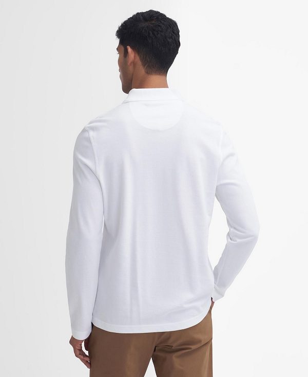 Barbour Original Sports Long-sleeved Polo Shirt ασπρα | BABO88220