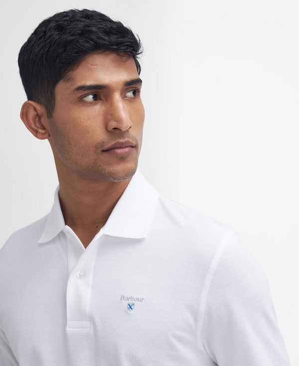 Barbour Original Sports Long-sleeved Polo Shirt ασπρα | BABO88220