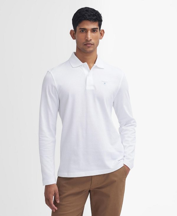 Barbour Original Sports Long-sleeved Polo Shirt ασπρα | BABO88220