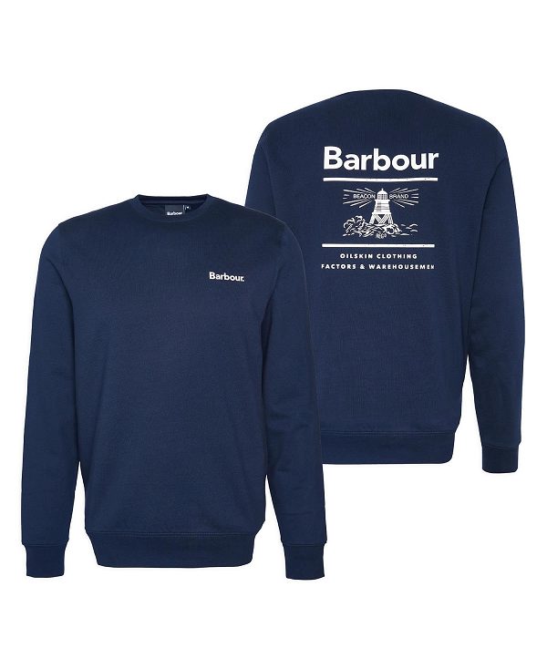 Barbour Ossett Graphic Sweatshirt σκουρο μπλε | BABO88472