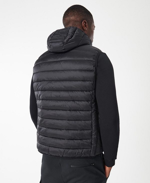 Barbour Ousten Hooded Gilet μαυρα | BABO87524