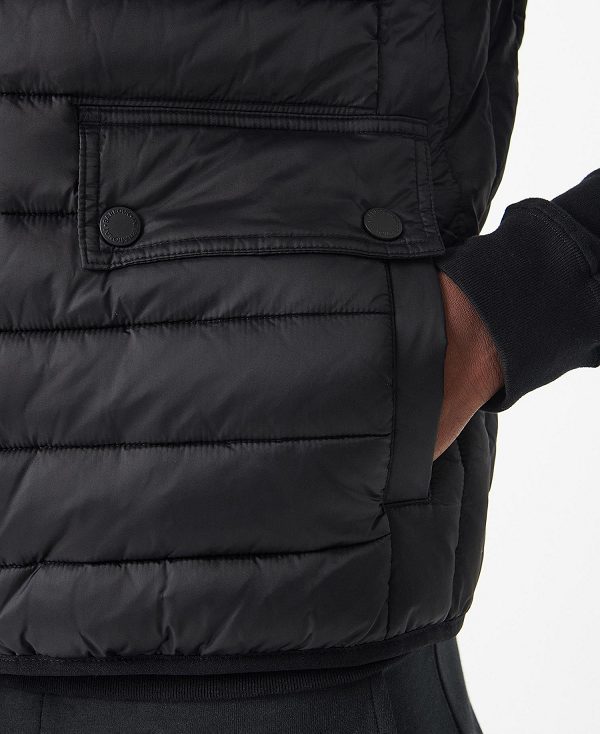 Barbour Ousten Hooded Gilet μαυρα | BABO87524