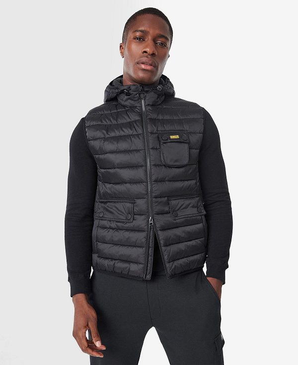 Barbour Ousten Hooded Gilet μαυρα | BABO87524