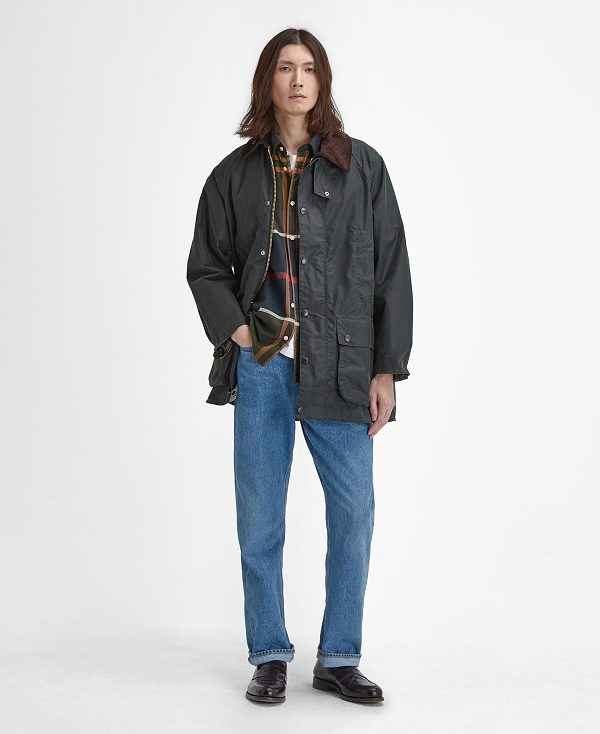 Barbour Oversized Beaufort Waxed Jacket μαυρα | BABO87276