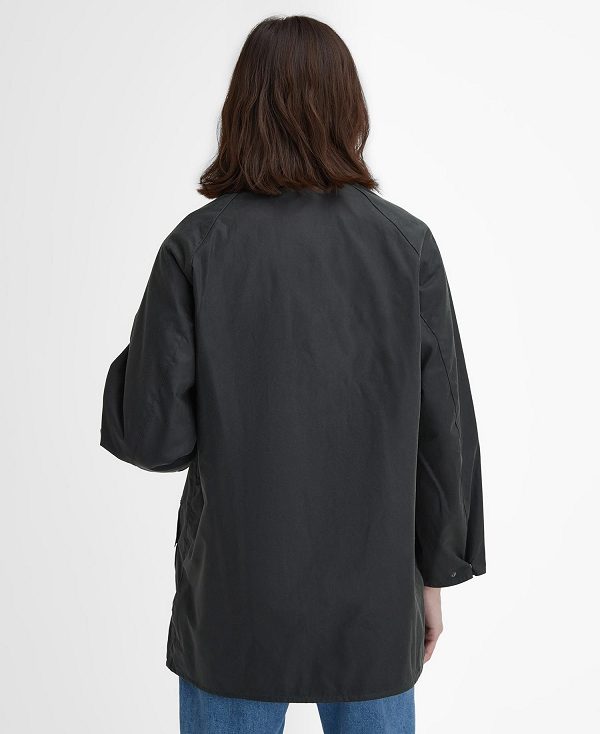 Barbour Oversized Beaufort Waxed Jacket μαυρα | BABO87276