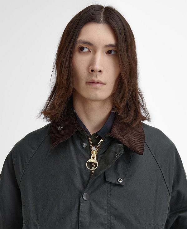 Barbour Oversized Beaufort Waxed Jacket μαυρα | BABO87276