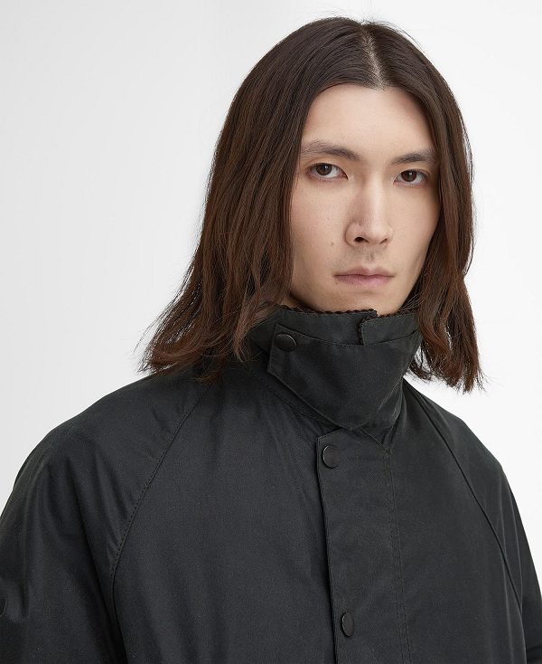 Barbour Oversized Beaufort Waxed Jacket μαυρα | BABO87276