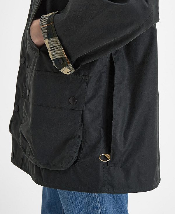 Barbour Oversized Beaufort Waxed Jacket μαυρα | BABO87276