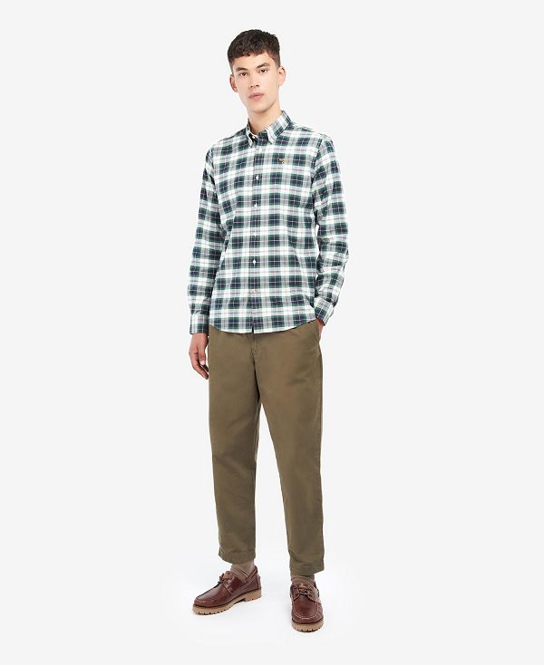 Barbour Oxbridge Tartan Tailored Shirt σκούρο πρασινο | BABO87602
