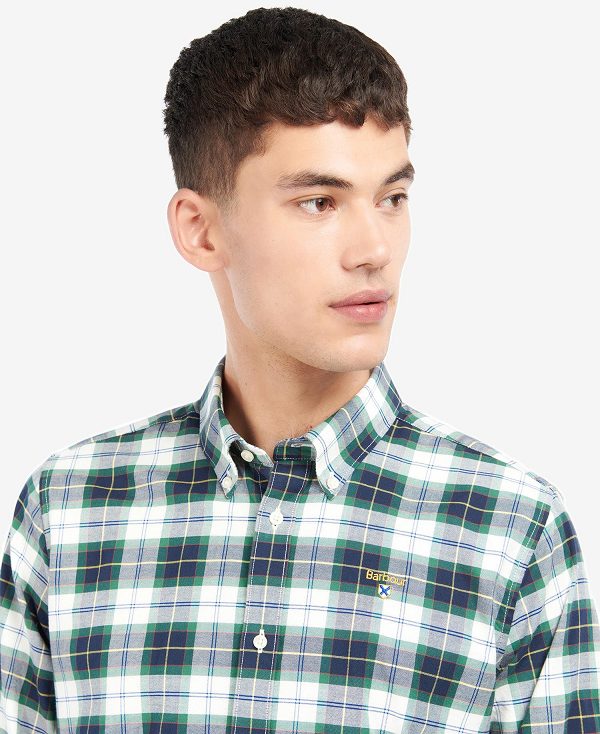 Barbour Oxbridge Tartan Tailored Shirt σκούρο πρασινο | BABO87602