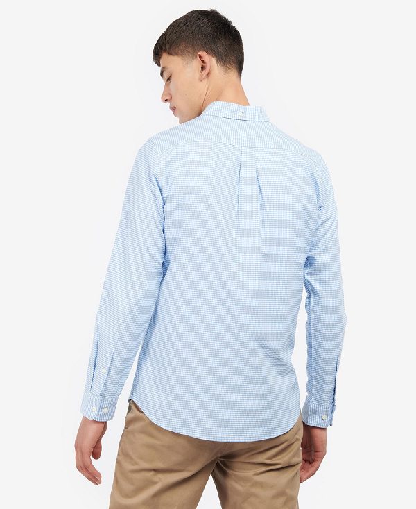 Barbour Oxford Tailored Long-sleeved Gingham Shirt μπλε | BABO87612