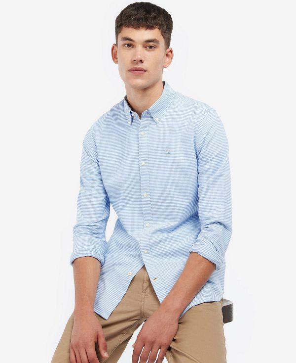 Barbour Oxford Tailored Long-sleeved Gingham Shirt μπλε | BABO87612