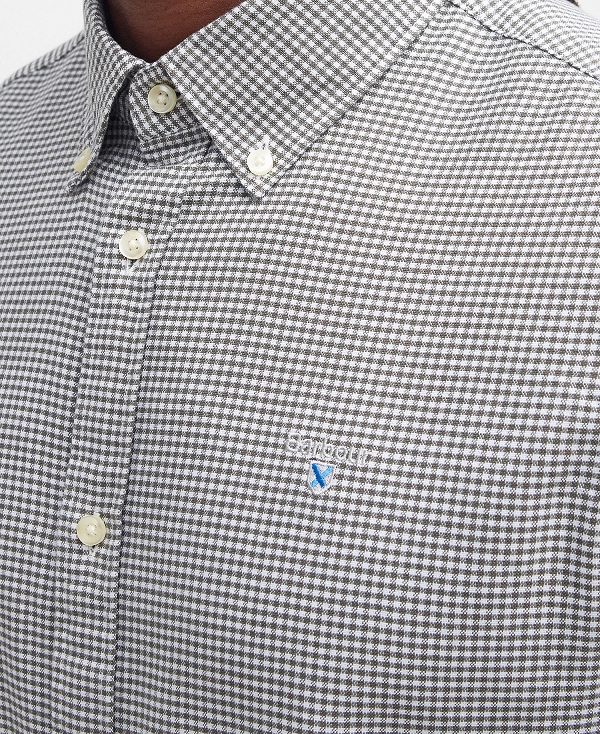 Barbour Oxford Tailored Long-sleeved Gingham Shirt πρασινο | BABO87713