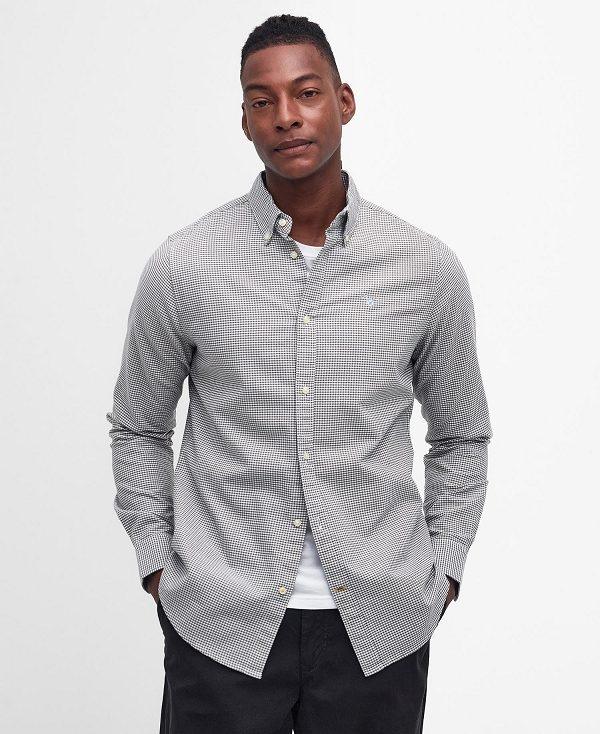 Barbour Oxford Tailored Long-sleeved Gingham Shirt πρασινο | BABO87713