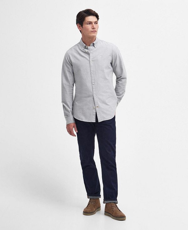 Barbour Oxford Tailored Long-sleeved Shirt γκρι | BABO87698
