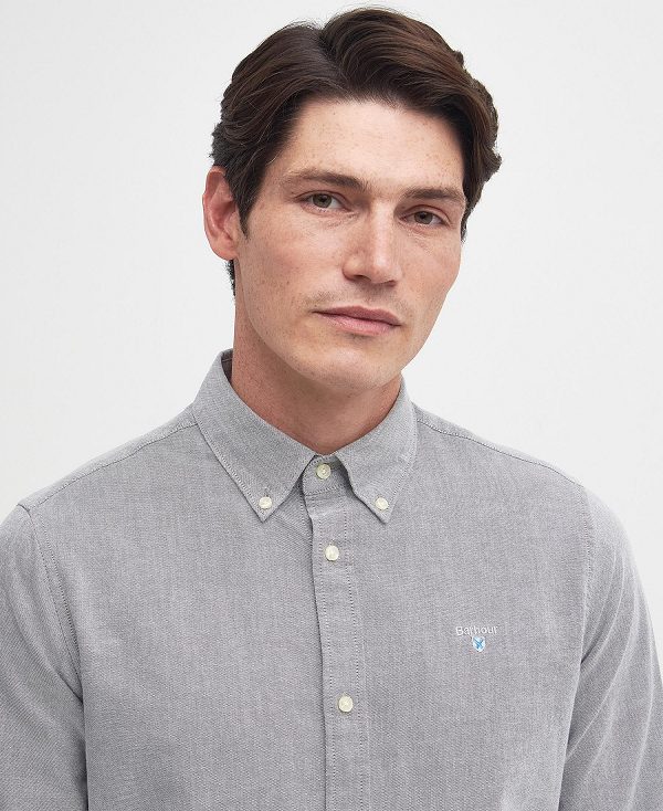 Barbour Oxford Tailored Long-sleeved Shirt γκρι | BABO87698