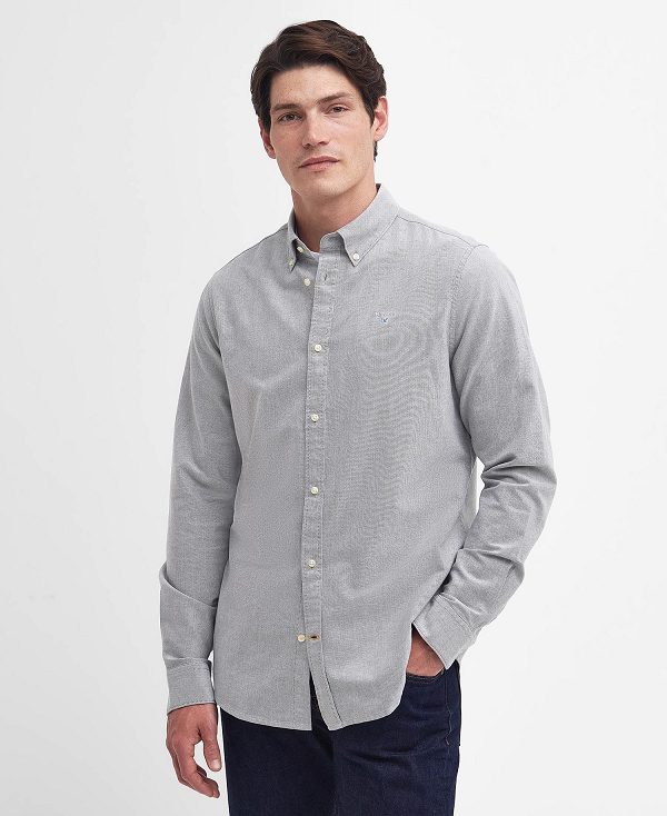 Barbour Oxford Tailored Long-sleeved Shirt γκρι | BABO87698