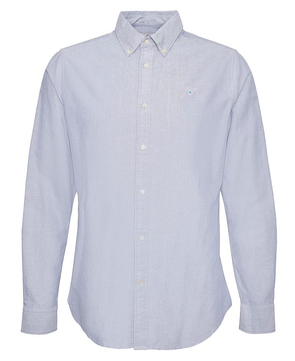 Barbour Oxford Tailored Long-sleeved Shirt σκούρο μπλε | BABO87699
