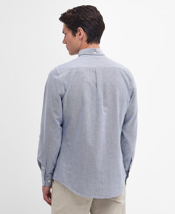 Barbour Oxford Tailored Long-sleeved Shirt σκούρο μπλε | BABO87699