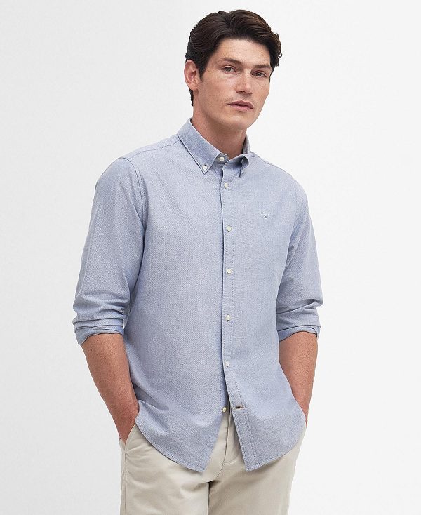 Barbour Oxford Tailored Long-sleeved Shirt σκούρο μπλε | BABO87699