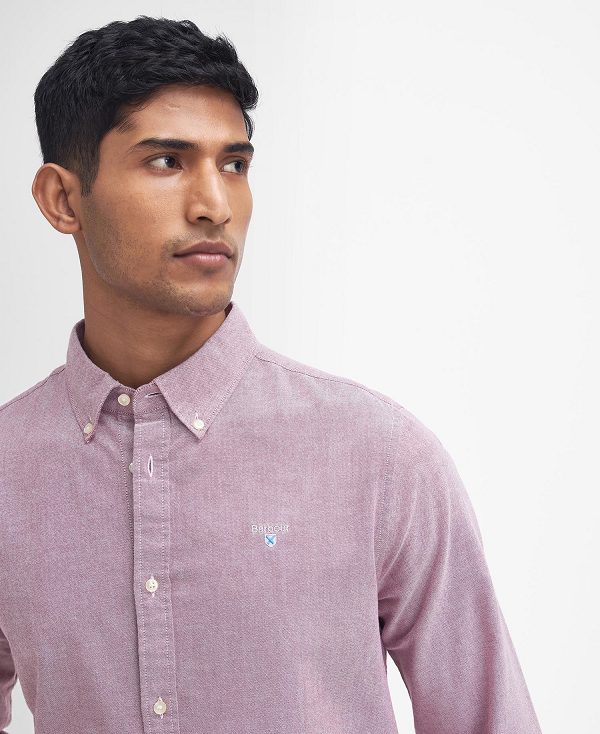 Barbour Oxford Tailored Long-sleeved Shirt ροζ | BABO87883