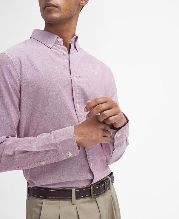 Barbour Oxford Tailored Long-sleeved Shirt ροζ | BABO87883