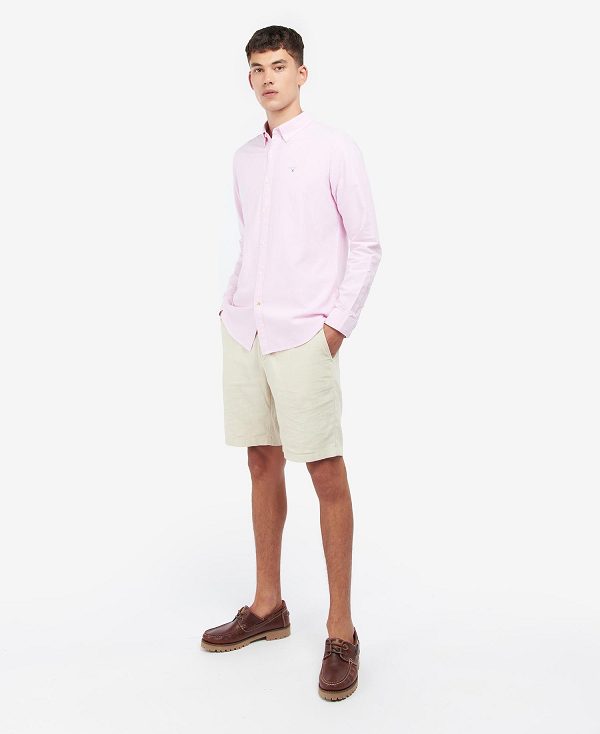 Barbour Oxford Tailored Long-sleeved Striped Shirt ροζ | BABO87623