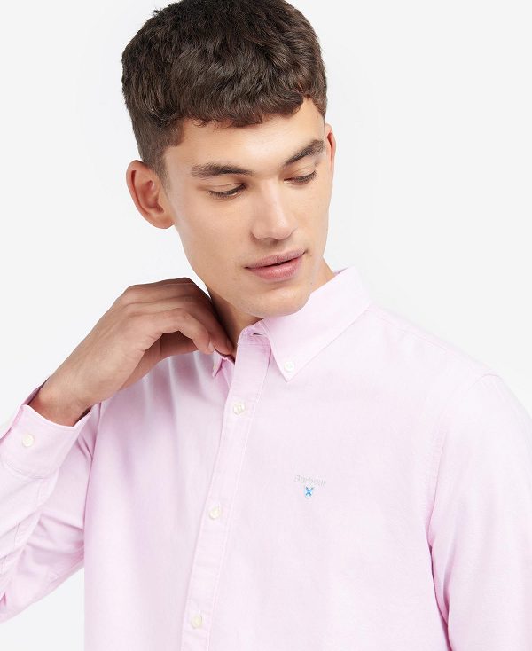 Barbour Oxford Tailored Long-sleeved Striped Shirt ροζ | BABO87623