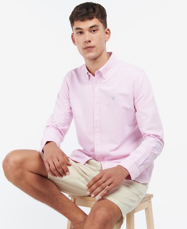 Barbour Oxford Tailored Long-sleeved Striped Shirt ροζ | BABO87623