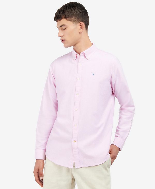 Barbour Oxford Tailored Long-sleeved Striped Shirt ροζ | BABO87623