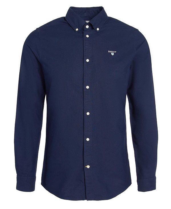 Barbour Oxford Tailored Long-sleeved Striped Shirt σκουρο μπλε | BABO87642