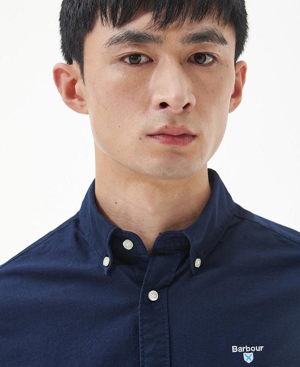 Barbour Oxford Tailored Long-sleeved Striped Shirt σκουρο μπλε | BABO87642