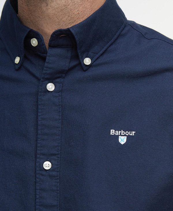 Barbour Oxford Tailored Long-sleeved Striped Shirt σκουρο μπλε | BABO87642