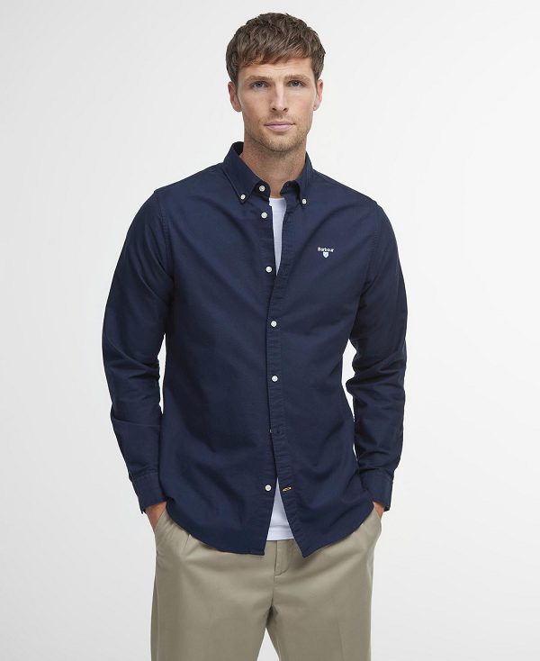 Barbour Oxford Tailored Long-sleeved Striped Shirt σκουρο μπλε | BABO87642