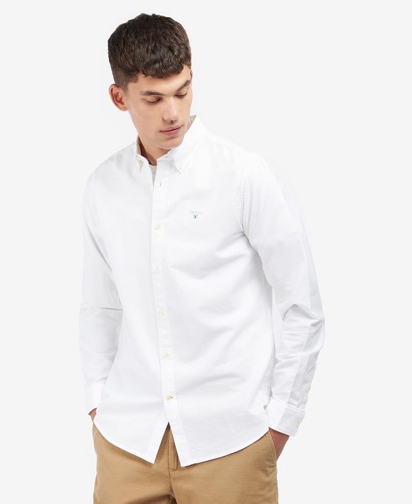 Barbour Oxford Tailored Long-sleeved Striped Shirt ασπρα | BABO87652