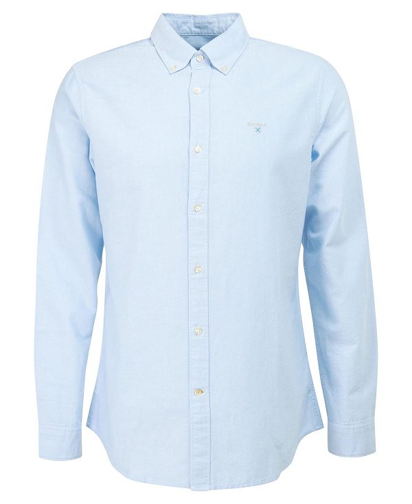 Barbour Oxford Tailored Long-sleeved Striped Shirt μπλε | BABO87655