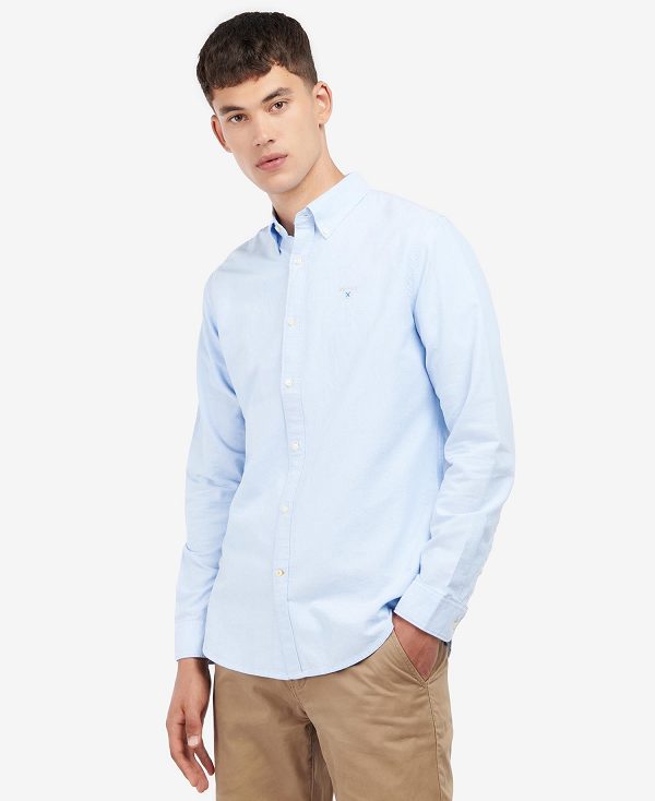 Barbour Oxford Tailored Long-sleeved Striped Shirt μπλε | BABO87655