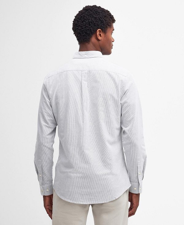 Barbour Oxford Tailored Long-sleeved Striped Shirt ασπρα | BABO87757