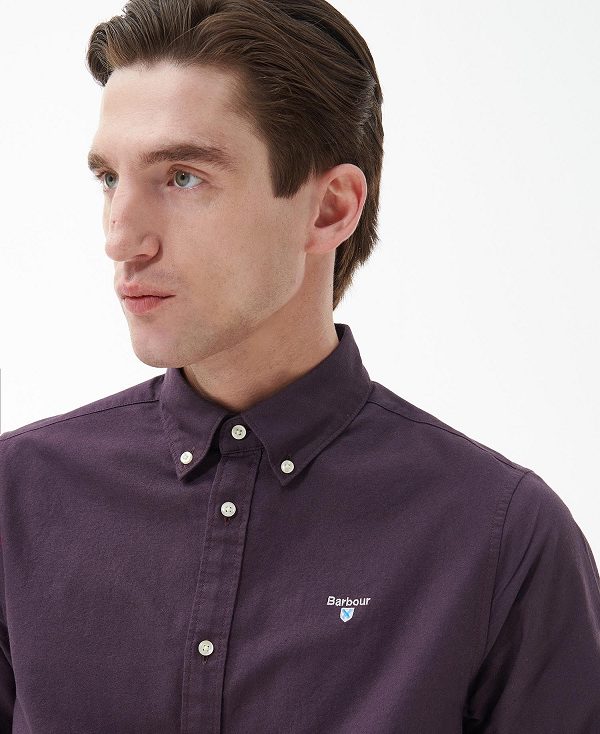 Barbour Oxford Tailored Shirt μωβ | BABO87884