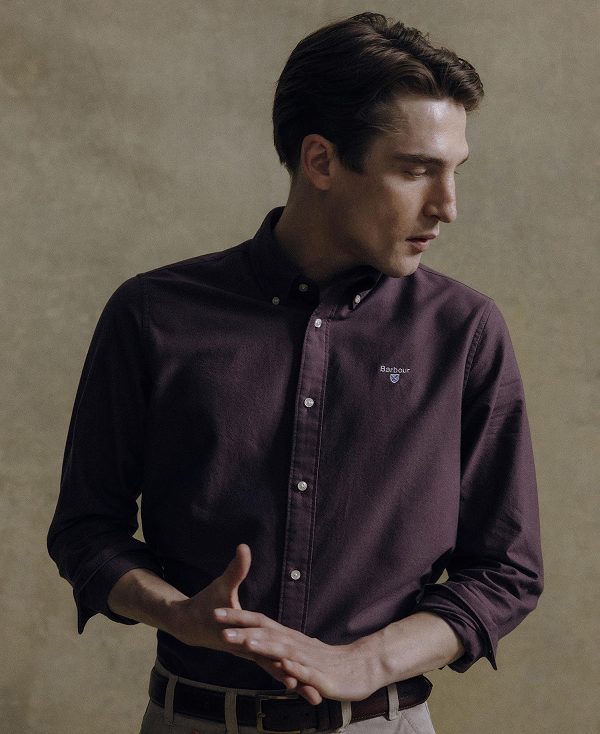Barbour Oxford Tailored Shirt μωβ | BABO87884