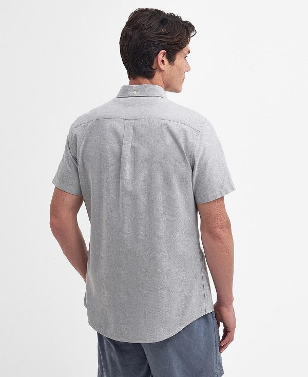 Barbour Oxford Tailored Short Sleeve Shirt γκρι | BABO87714