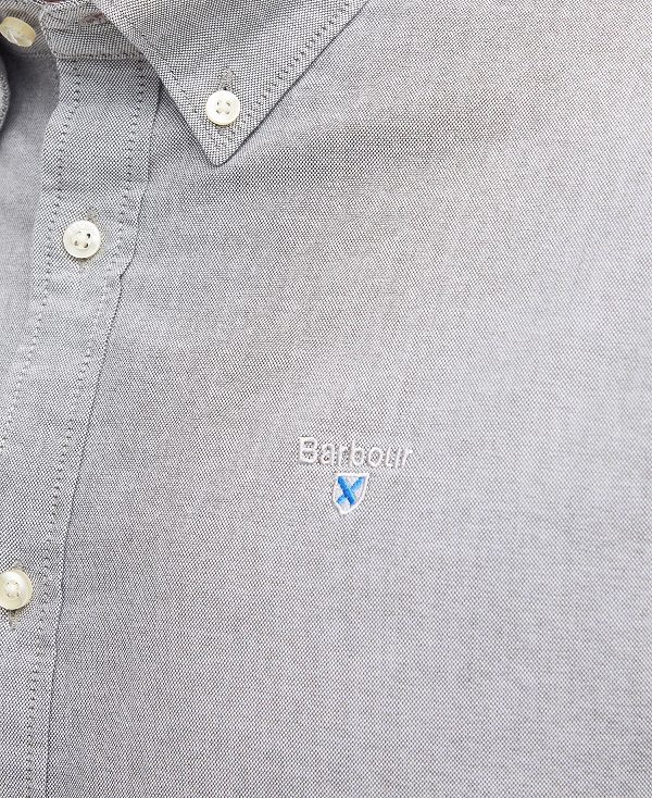 Barbour Oxford Tailored Short Sleeve Shirt γκρι | BABO87714