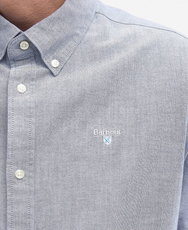 Barbour Oxford Tailored Short Sleeve Shirt σκούρο μπλε | BABO87715