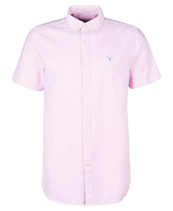 Barbour Oxford Tailored Short-sleeved Shirt ροζ | BABO87619