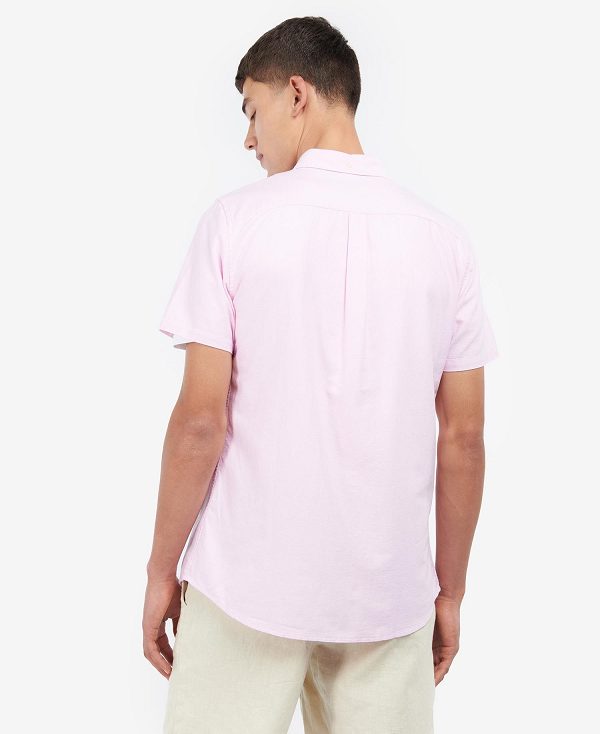 Barbour Oxford Tailored Short-sleeved Shirt ροζ | BABO87619