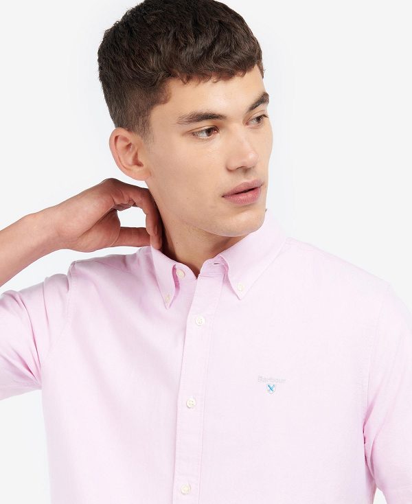 Barbour Oxford Tailored Short-sleeved Shirt ροζ | BABO87619