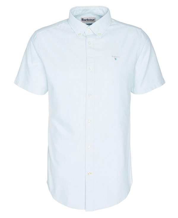 Barbour Oxford Tailored Short-sleeved Shirt μπλε | BABO87774